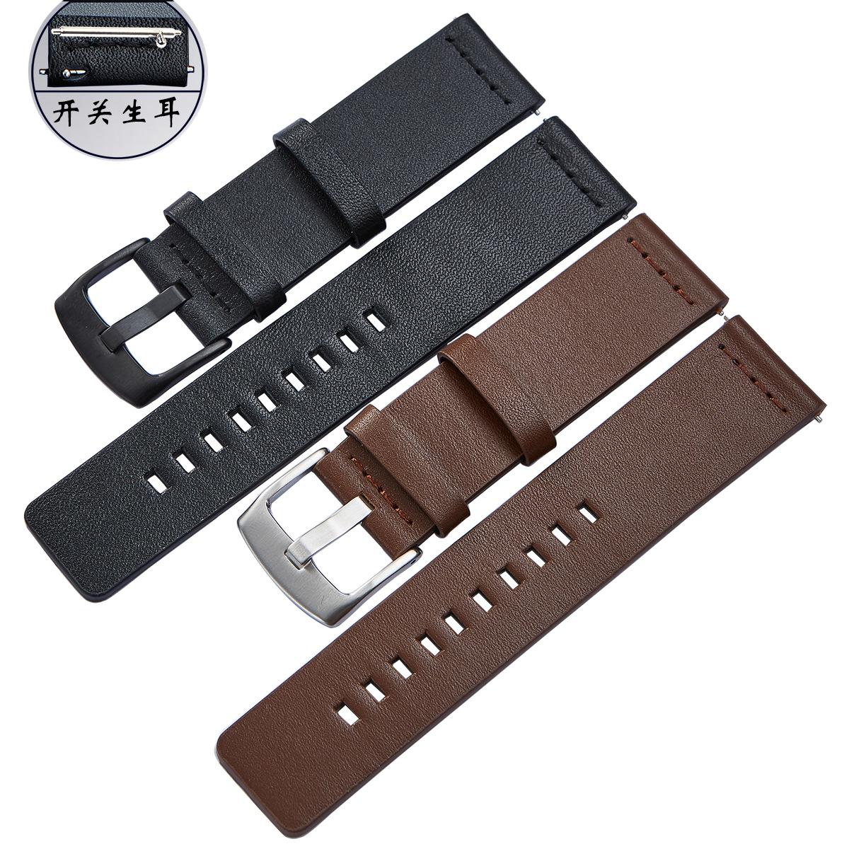 22mm Crazy Horse Skin Watch Band Retro für Heyplus Imilab Yamay KW66 GS RS3 LS04 RT LS05S DOPPERSCHIEDEN