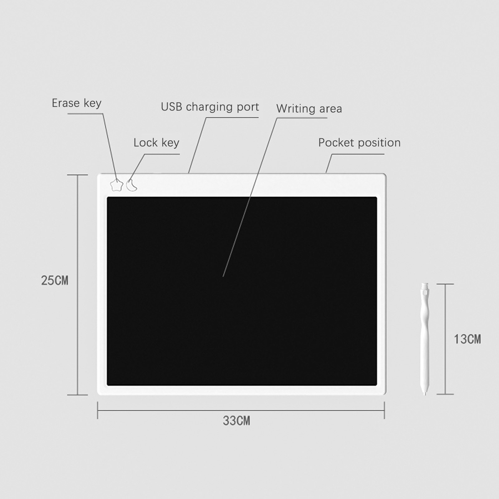 16インチ充電式LCDライティングタブレット図面絵画ツール電子機器ライティングボードボーイキッズ教育玩具ギフト