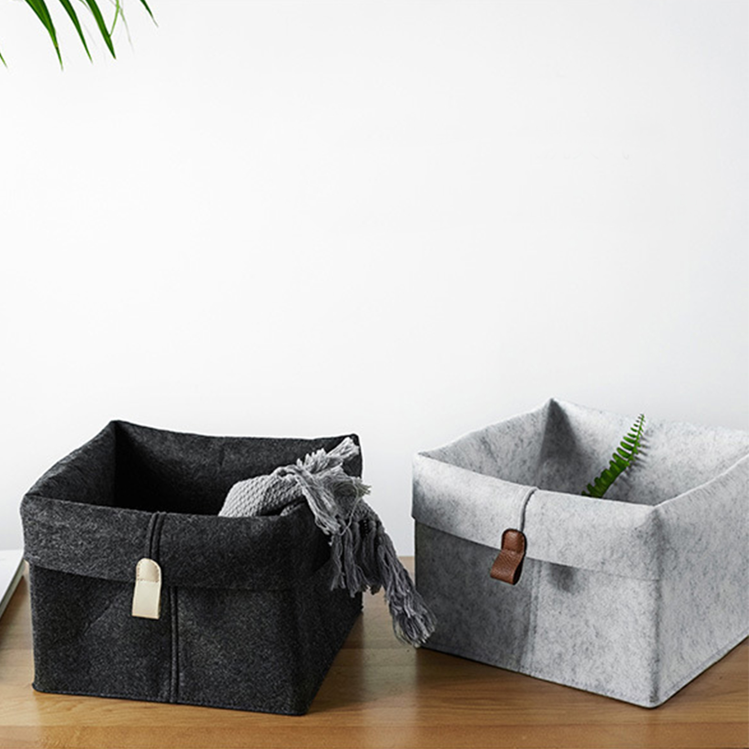 Nordic Felt Storage Storage Sala Tabela de chá Grel Grey Grey Storma Storage Basce