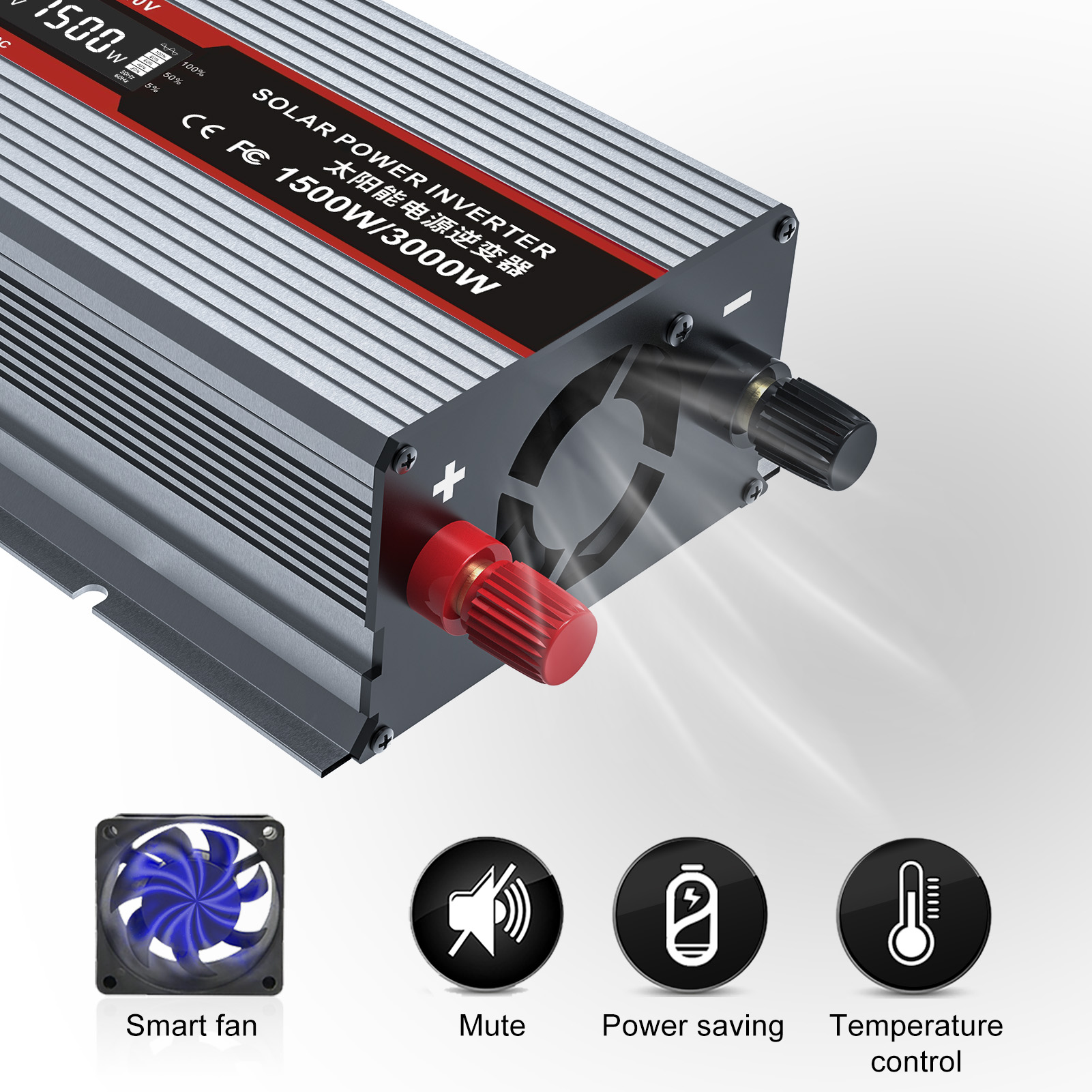 DATOUBOSS PURA SINE WAVE INVERTER DC 12V 24V a AC 220V Inverter di potenza da 50Hz 3000W con carico rapido USB Potenza continua 1500W