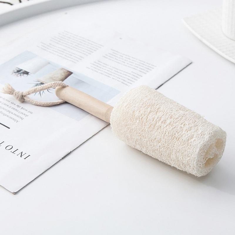 natürliche Loofah Reinigung Pinsel Luffa Loofa Bad Körper Dusche Schwamm Küchenbecher Schale Spaltung Scrubber Peeling mit Griff