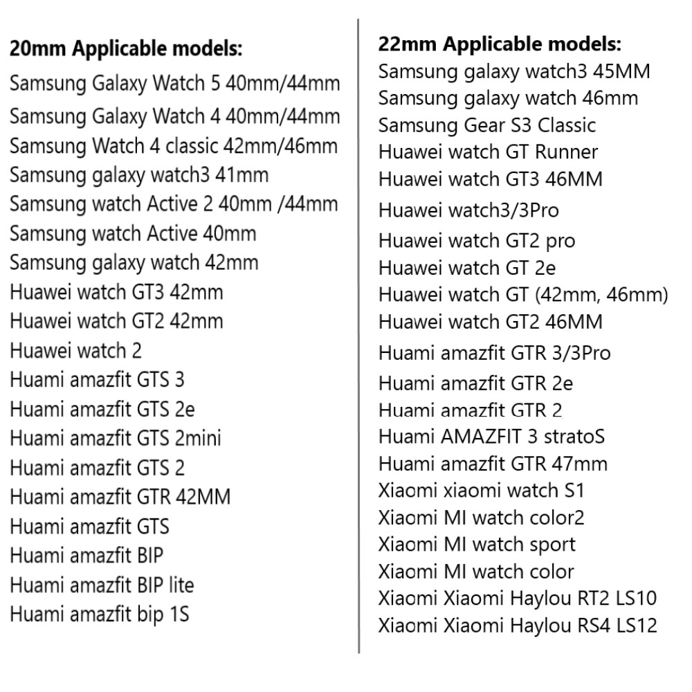 20 mm/22 mm pleciony pasmo pętli solo dla Samsung Galaxy Watch 4 6 5 Pro Active 2 Gear S3 Bransoletka Correa Huawei Watch GT 2 2E Pasek