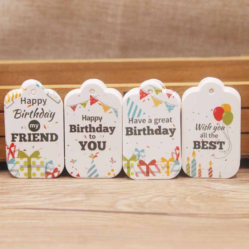 New 5*3cm DIY happy birthdaymy friend hang tag scallop heart shape party days gift /crafts/bakery/candy tag label tag