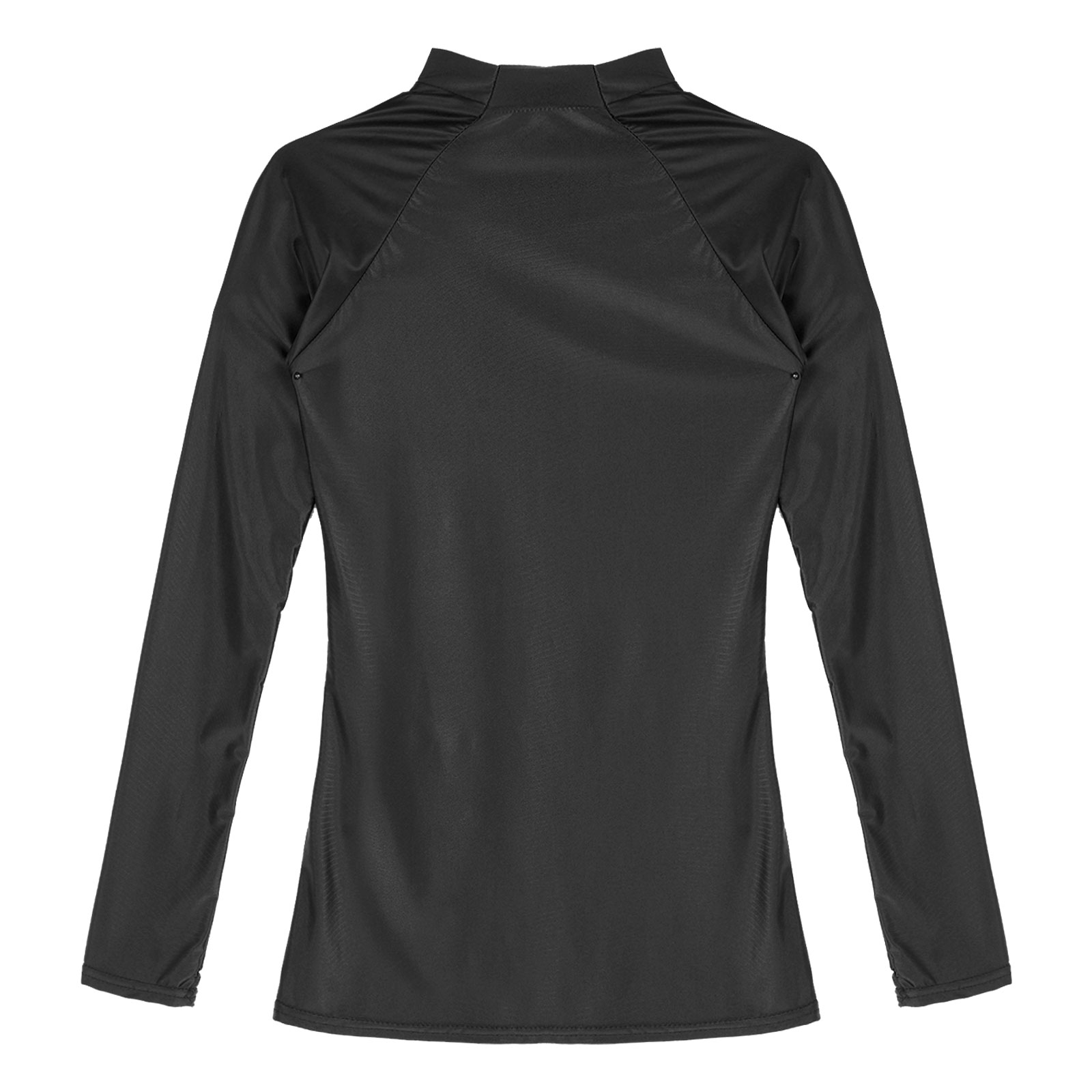 Women Shiny Long Sleeve Slim Fit Tank Sports Gym Workout Training Tops Jogger Sweatshirts Pole Dance Disco Club Costume