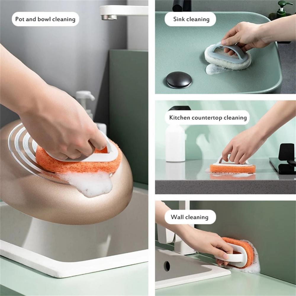 Handle Sponge Ceramic Window Slot Clean Brush Kitchen Bathroom Toilet Cleaning Magic Sponge Glass Wall Cleaning Bath Brush New