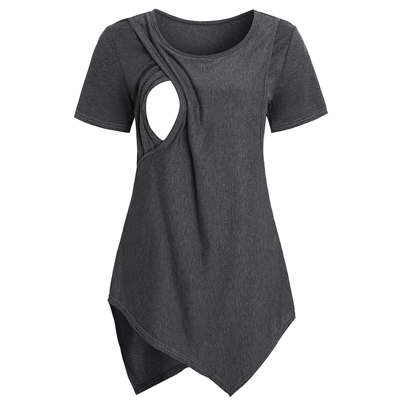 Women Blouse Maternity Casual Soft Nursing Tops T-shirt Summer Short Sleeve Pregnant Clothes Nursing Breastfeeding