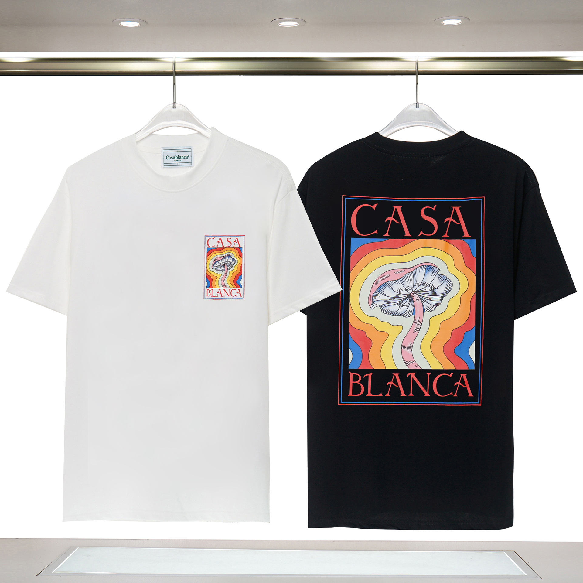 Homens camisetas gráficas Casablanca Camiseta Mens Designer Camiseta Casual Solta Mangas Curtas Tee Clube de Tênis Streetwear Camiseta Mulheres Mens Roupas Tamanho S-3XL