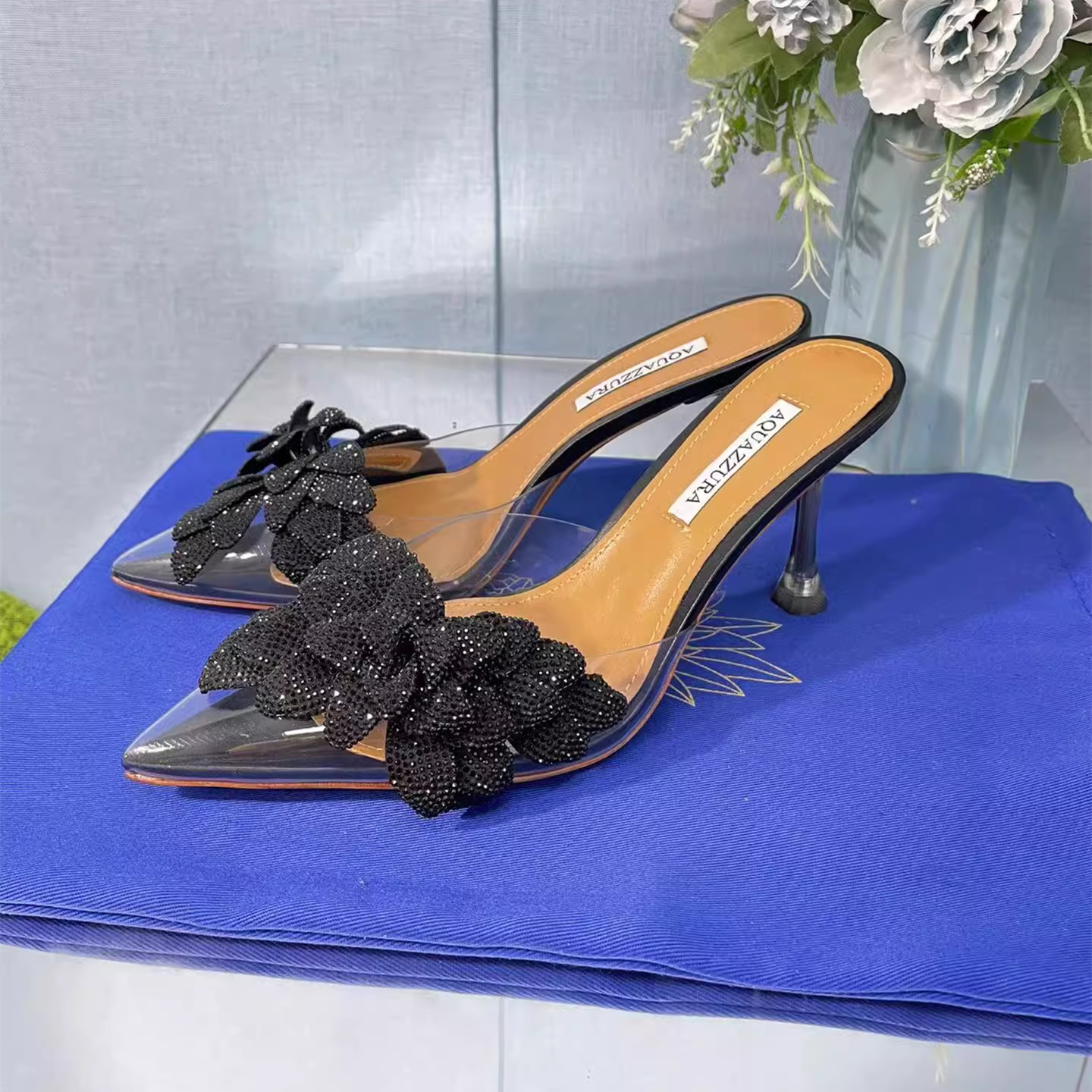 Aquazzura Sandálias femininas de grife Slingback sandália chinelo salto agulha fivela feminina designer de luxo verão sexy vestido de festa sapatos menina noite salto alto