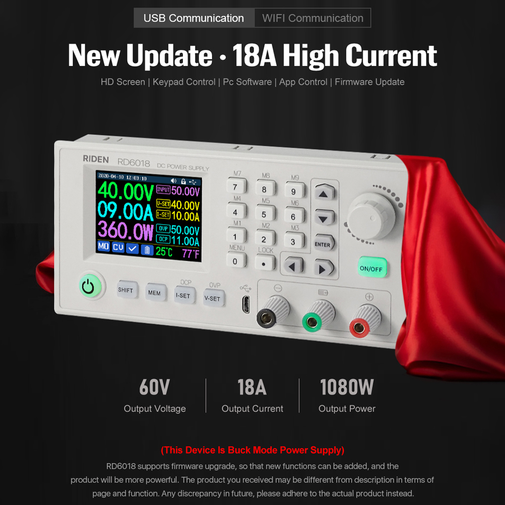 RD6018 RD6018W S800-65 65V USB Wi-Fi DC Regulowany krok w dół Moduł zasilacza Buck Converter i 800 W AC do DC S800 Case