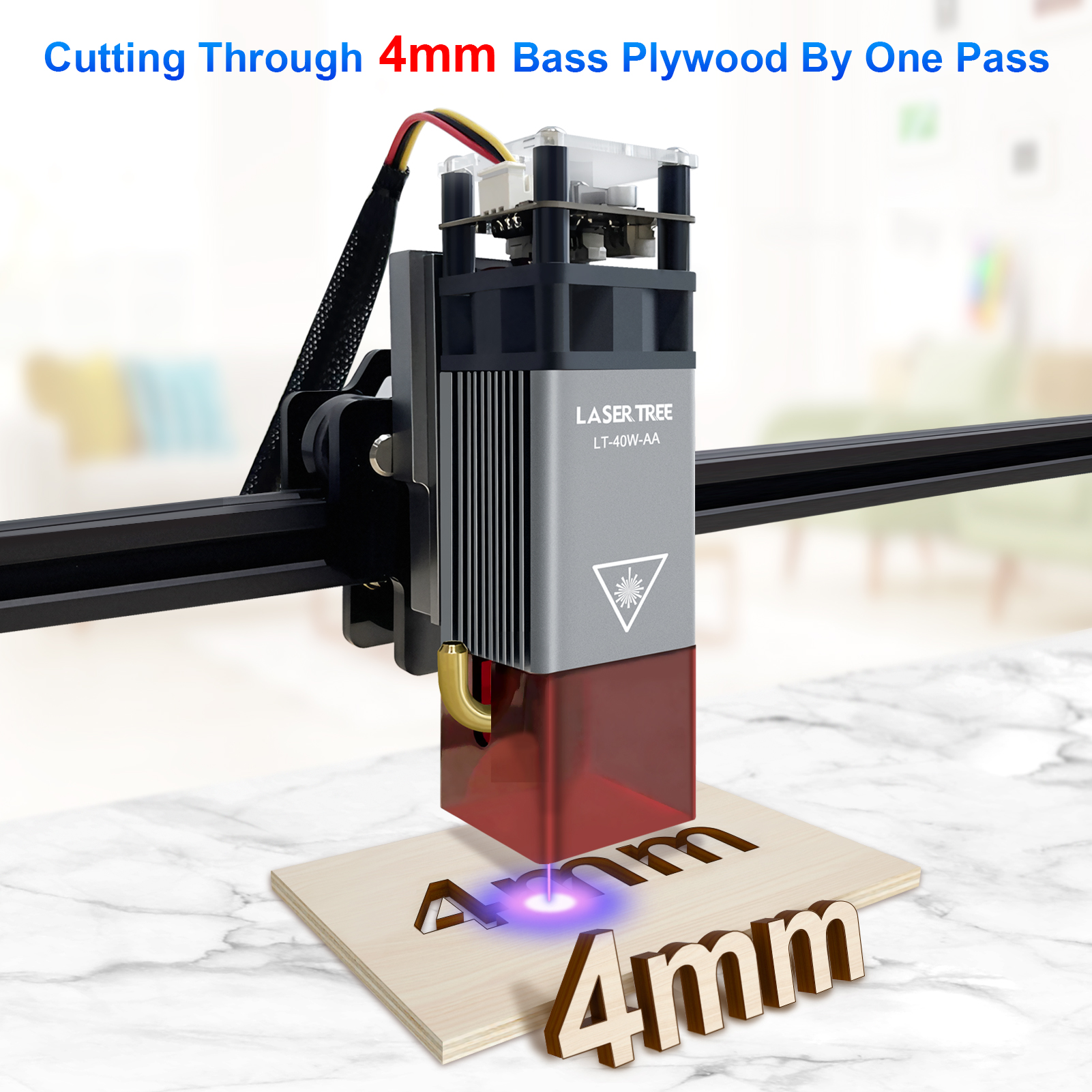 Treat laser 40W Assist Assist Metal Buse Tête laser Module de lumière bleue 450 nm pour CNC Laser Grande-bain de coupe en bois DIY Outils