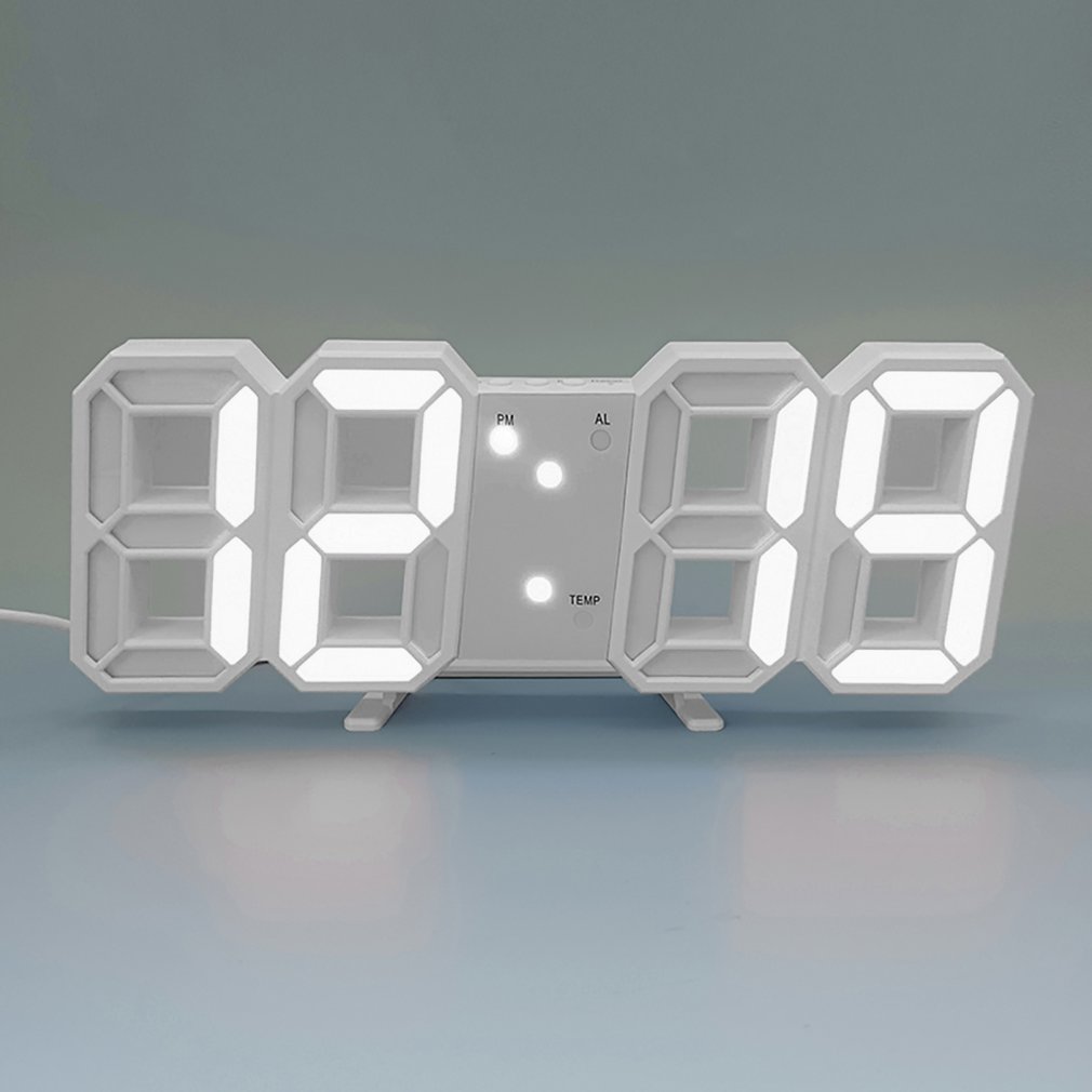 3D LED Digitale Klok Muur Deco Świecning Night Modus Verstelbare Elektronische tafel Klok Wandklok Decoratie Woonkamer LED KLOK