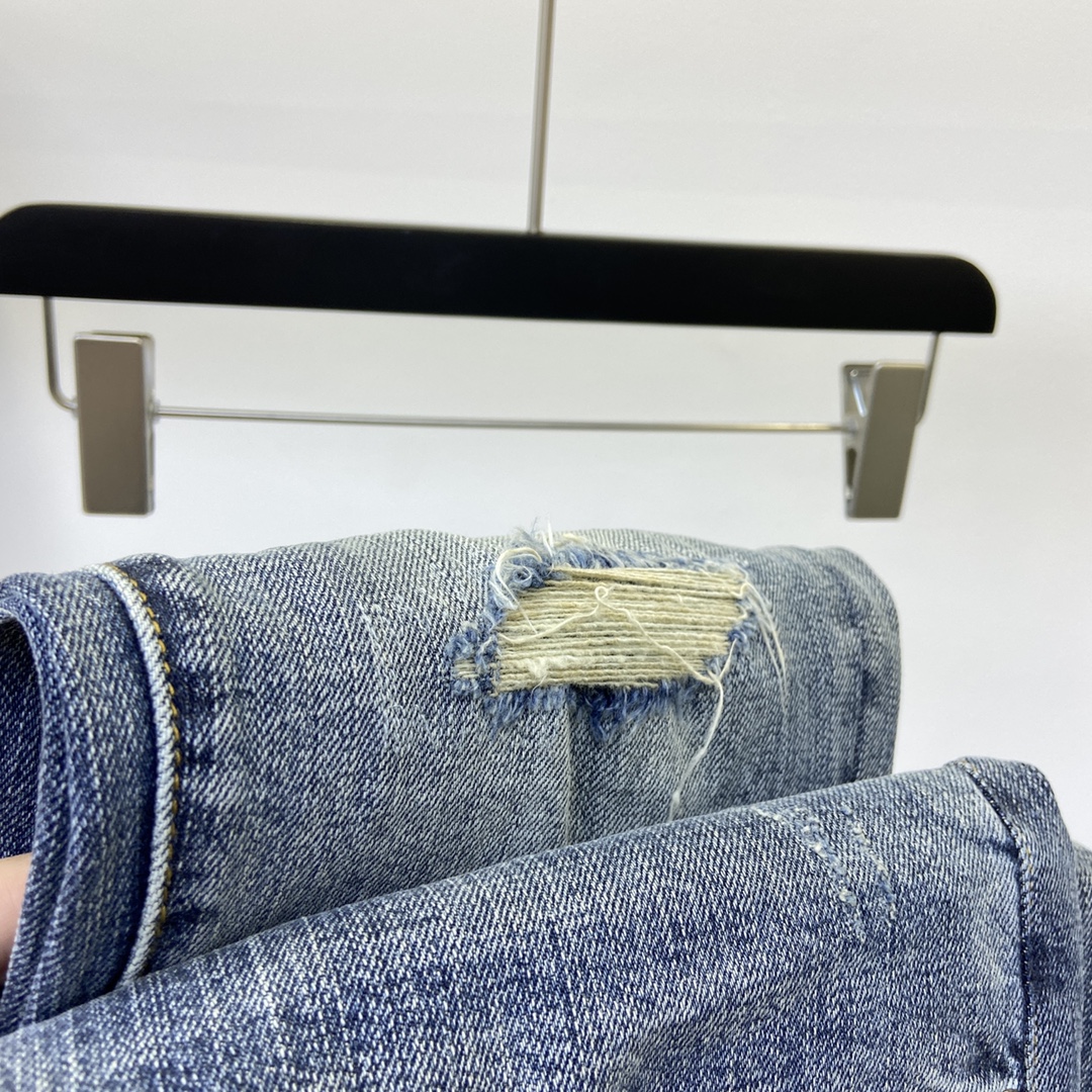 2024, весенне-осенние мужские джинсы с потрепанной застежкой-молнией, легкие потертые мужские длинные брюки-карандаш в полоску WCNZ019