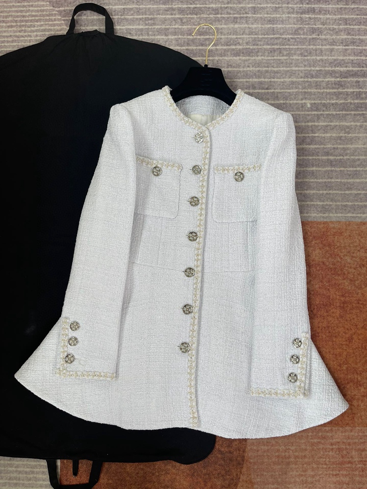 Nieuwe jas hoge versie kleine geurige stijl grof tweed temperament jas met lange mouwen