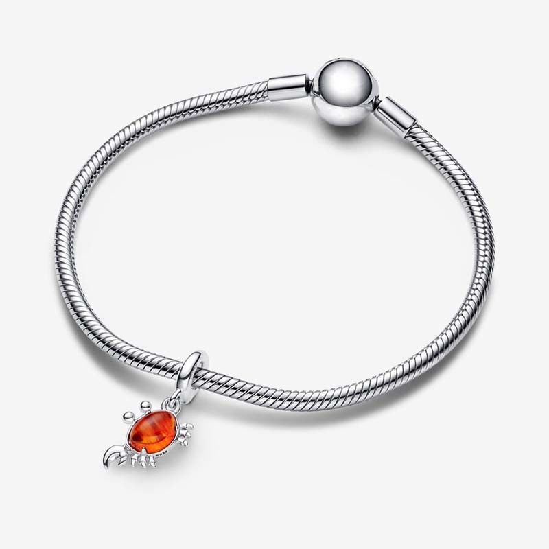 Hochwertiger Krabben-Charm-Charm für Pandora aus 925er-Sterlingsilber, Luxus-Charm-Set, Armbandherstellung, Perlen-Charms, Designer-Halsketten-Anhänger, Originalverpackung, Fabrik-Großhandel