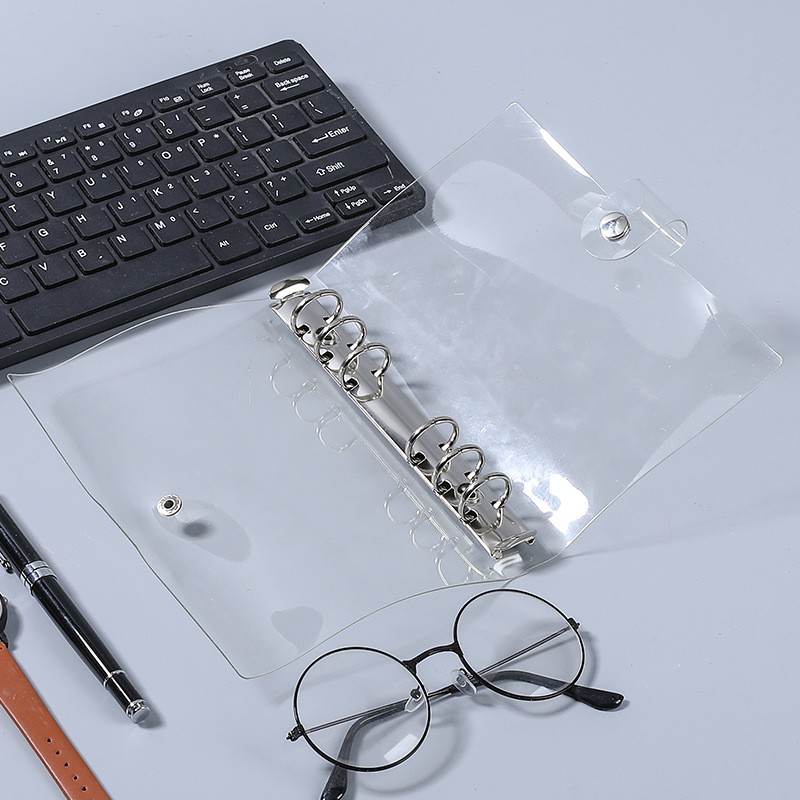 A7 A6 A6 A5 Transparent Lider Linder Notebook Cover à 6 cœurs pour 6 trous Insert Insert Fill Paper Stationery Office Office