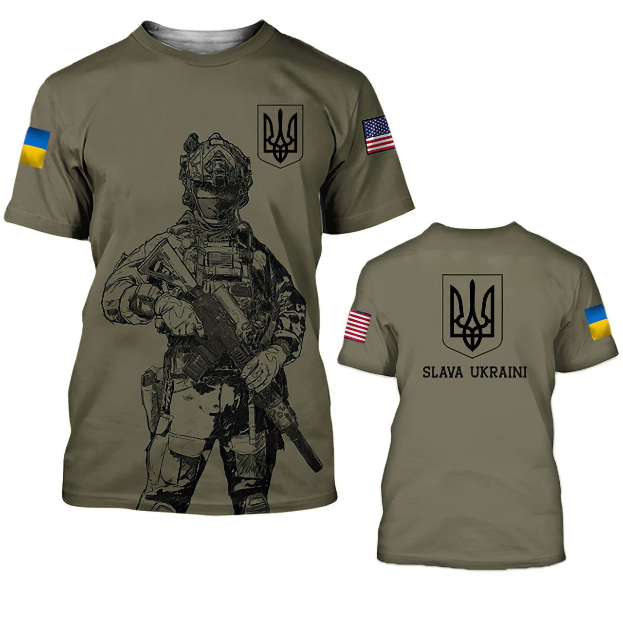 Ukrainien Land Combat Camouflage Uniforme 3d Harajuku Printomètre estival Personnalité dure
