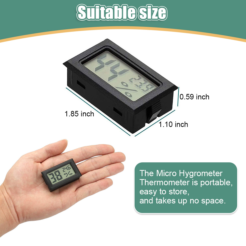 Mini le thermomètre intérieur du thermomètre en intérieur avec compteur d'humidité de sonde étanche Capteur de compteur d'humidité pour aquarium Instruments jauge