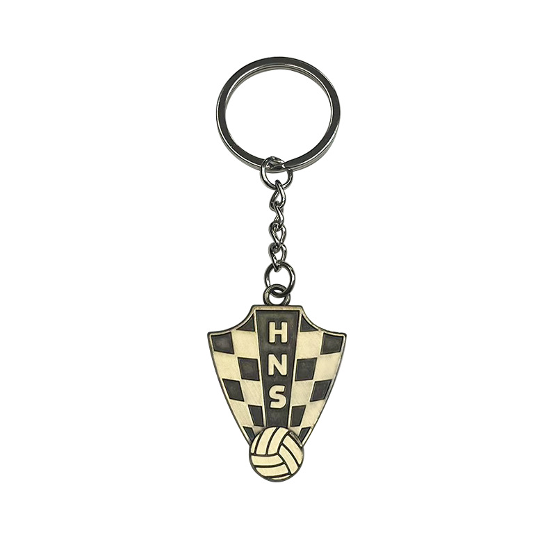 2024 Classic Soccer Team Logo Keychain For Fans Football Championship Emblem National Team Zinc Alloy Badge Pendant Key Ring