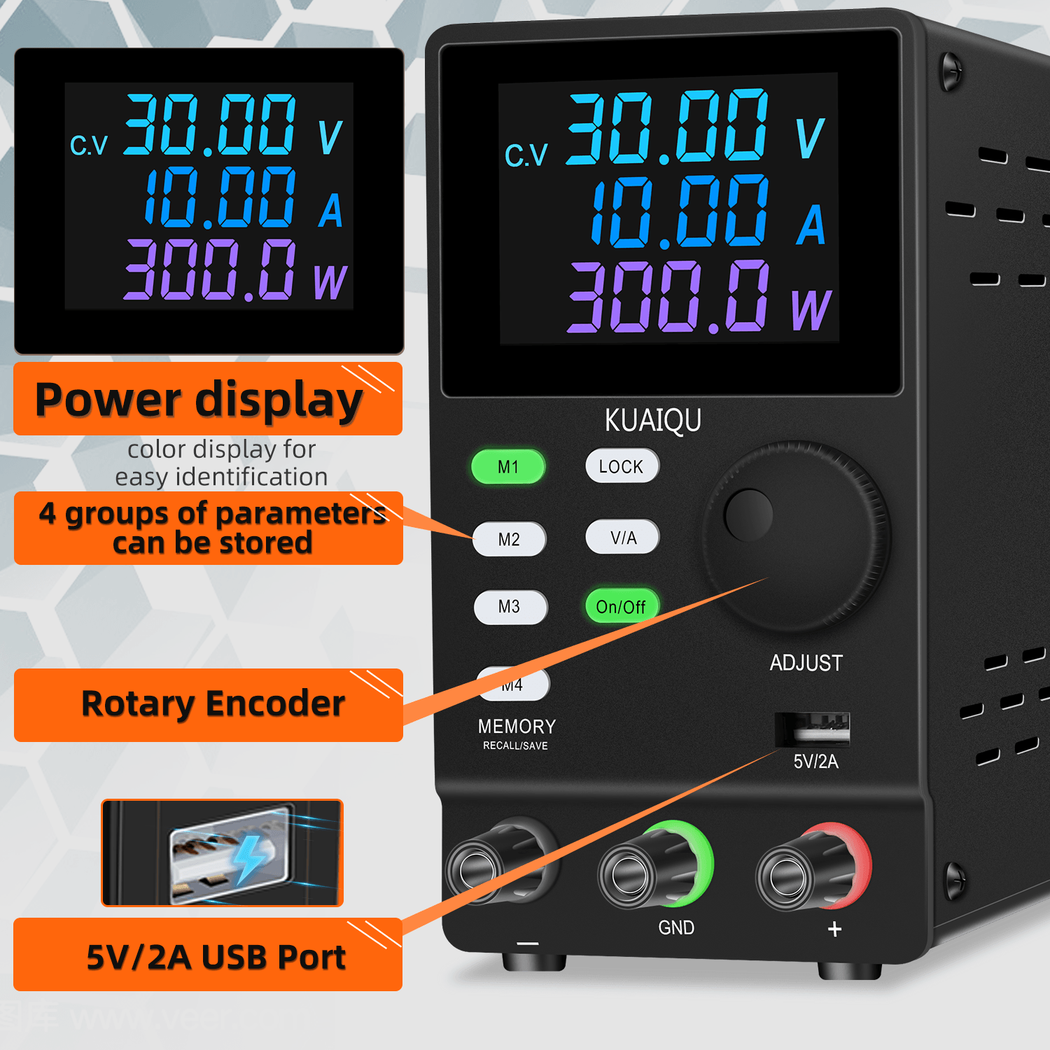 ALIB POWER LAB DC Alimentatore DC regolabile 30V 10A 5A USB Digital Banch Source Corrente Stabilizzata 120V3A Regolatore di tensione 300V1A 300V1A