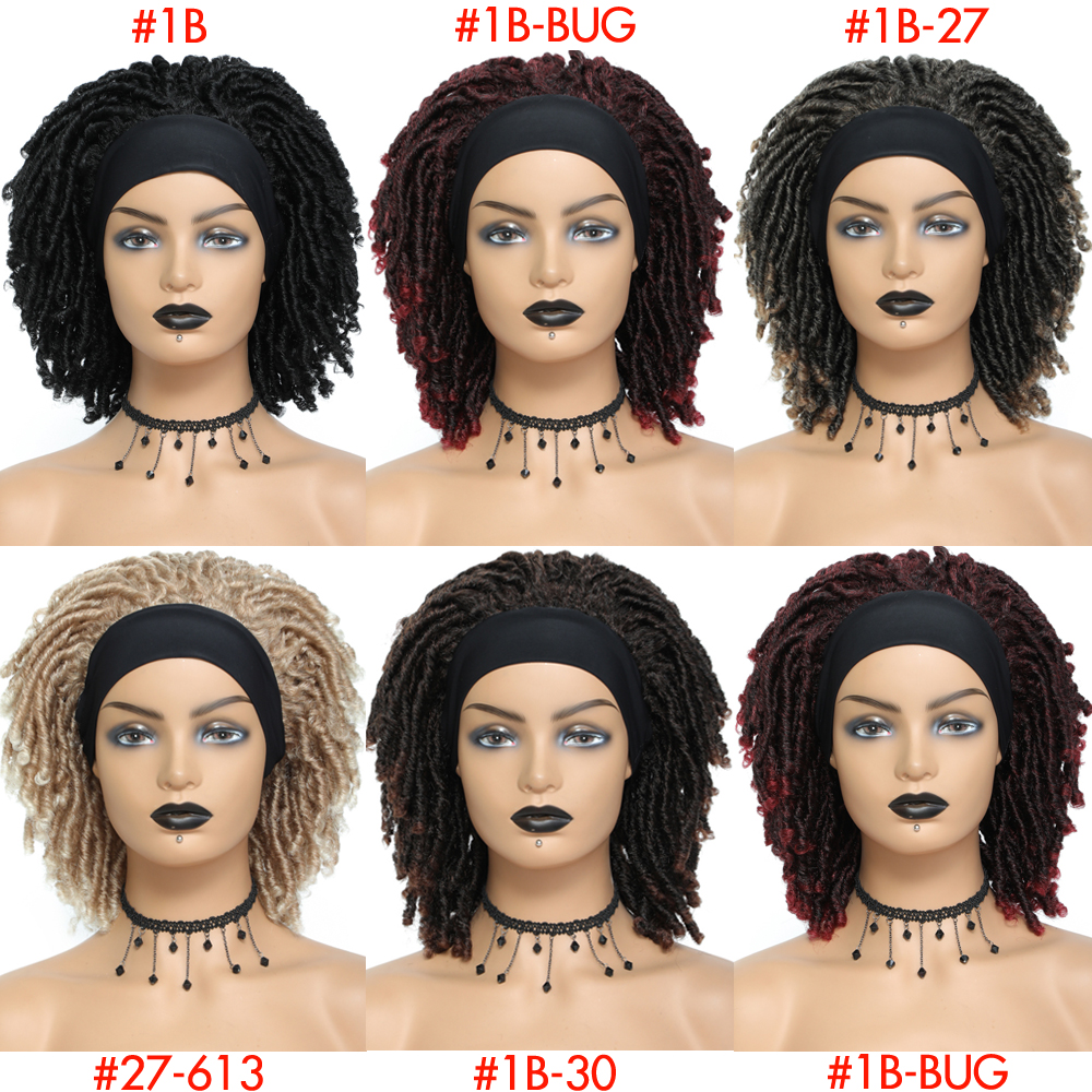 Canna fari sintetici parrucca capelli all'uncinetto Treccia parrucca Full Dreadlocks Wig donna nera parrucca intrecciata intrecciata parrucca rossa bordeaux