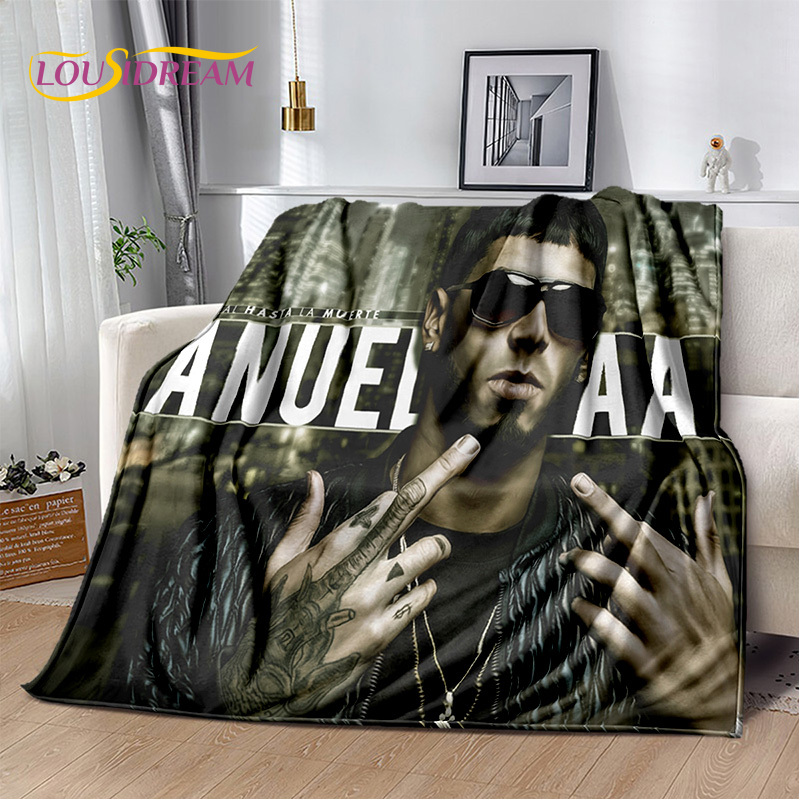 Chanteur gratuit anuel aa rappeur hip hop 3d couverture moelleuse en peluche, couverture de couverture en flanelle