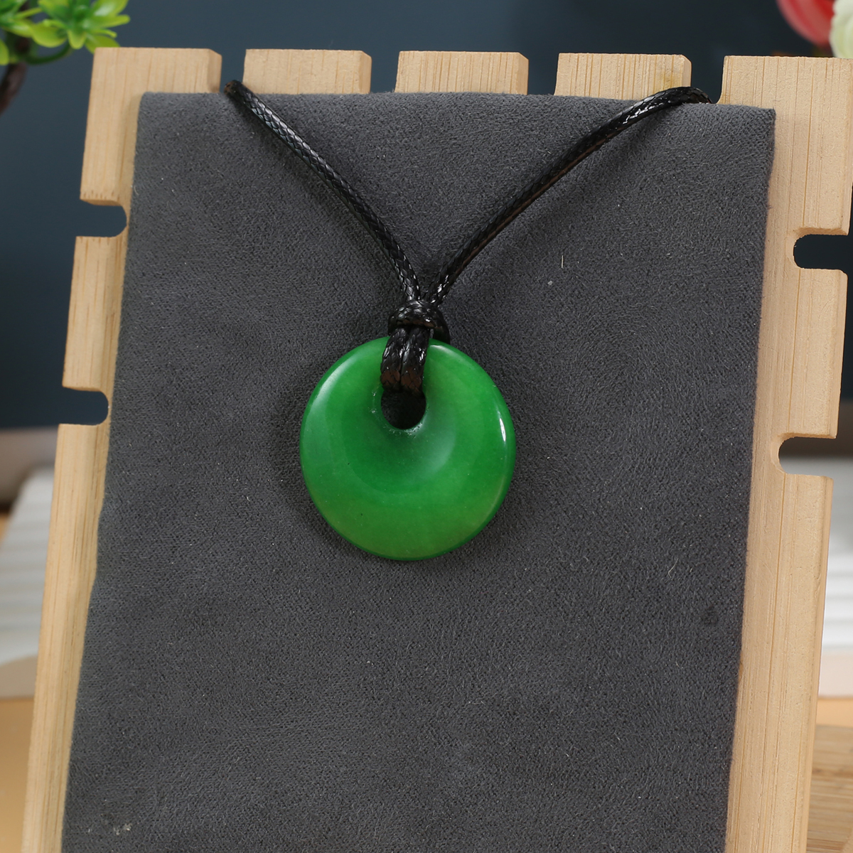 Charm High Quality Natural Stone Large Hole Bead Pendant Necklace Round Bule Turquoise Jade Pendant Exquisite Accessories Gift