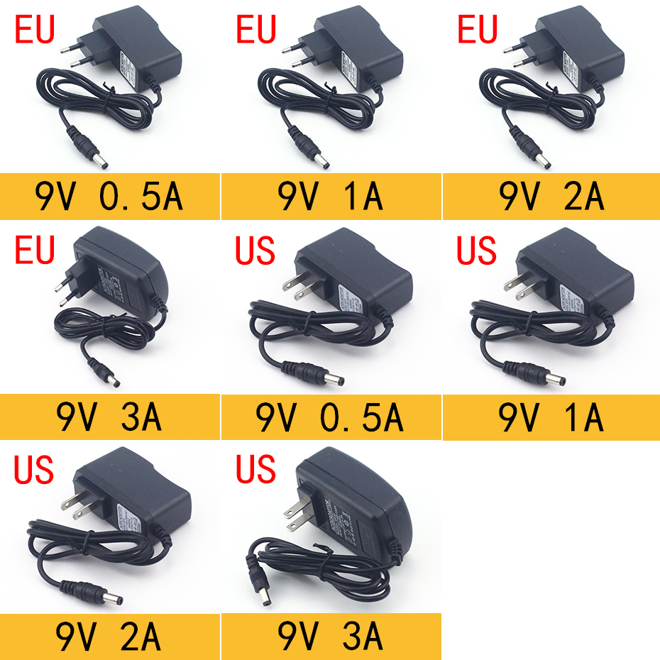 AC 110-240V DC 3V 5V 6V 9V 12V 15V 24V 0,5A 1A 2A 3A 5A 6A 8A UNIWERSALNEJ Adapter zasilający Adapter Zasilnik UE do światła LED