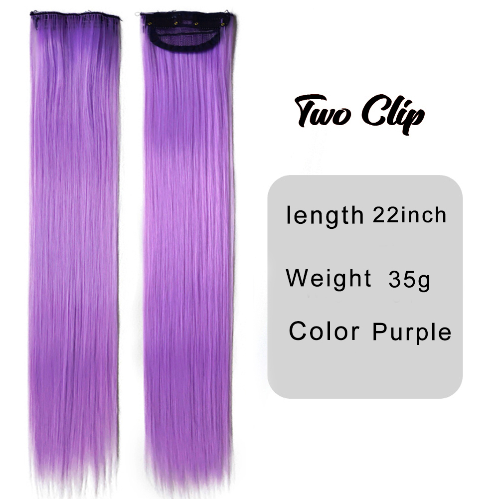 Synthétique 5packs 10 clips en extensions de cheveux longs longs 22 pouces arc-en-ciel Clip coloré en faussesiles pour femmes 