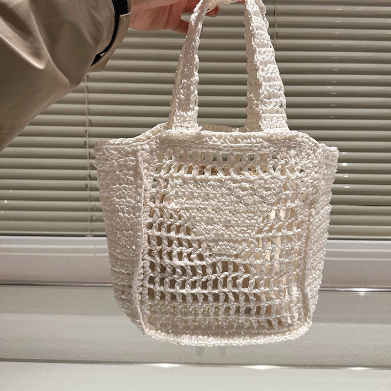 Модельерская сумка Повседневная, легкая, практичная и очень красивая соломенная сумка «все в одном», размер 18X23, соломенная сумка-тоут