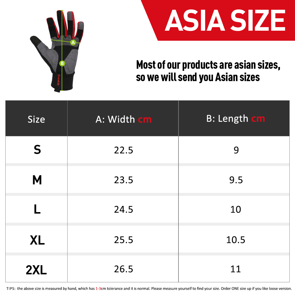 Santic Men Winter Cycling Gloves Bike MTB Warm Thermal Fleece Cold-Proof Bike Full Finger Gloves Winddicht Aziatische maat K9M9134