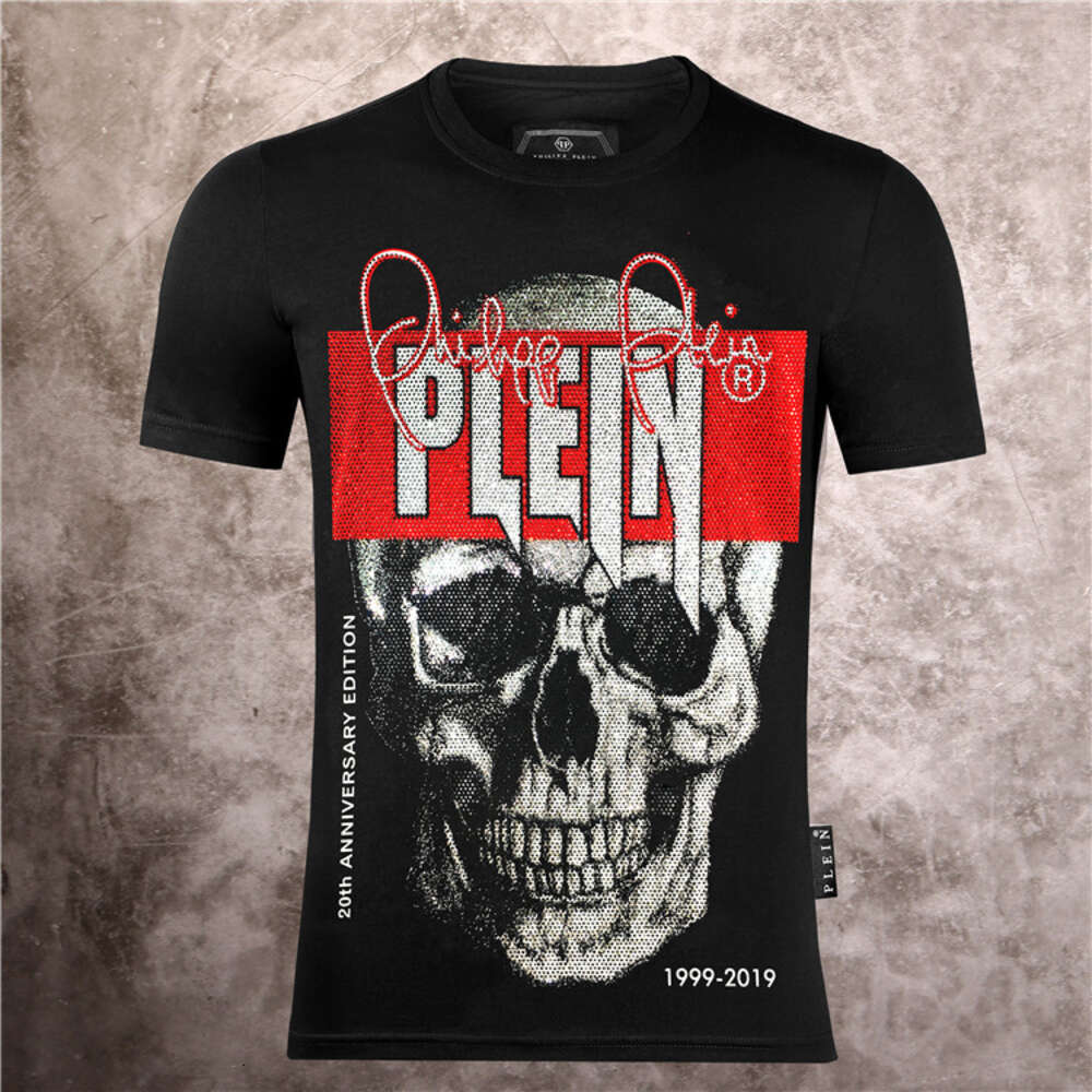 Modieus Philippe Plains Hot Selling heren T-shirt met ronde hals en korte mouwen met dominante persoonlijkheid en hoge kwaliteit PP Hot Diamond Skull heren T-shirt