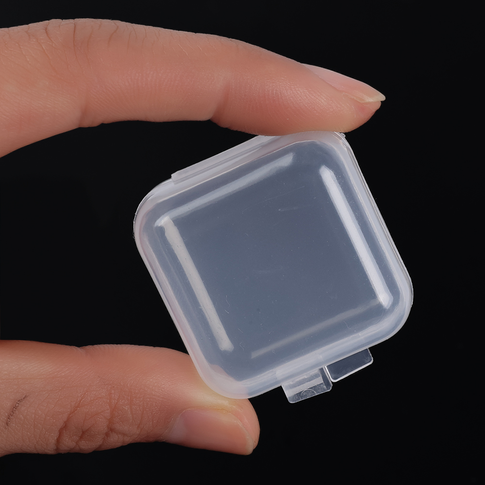 50/mini scatola di stoccaggio trasparente imballaggio in plastica quadrata custodia contenitore portatile in orecchini organizzatore di gioielli di gioielli