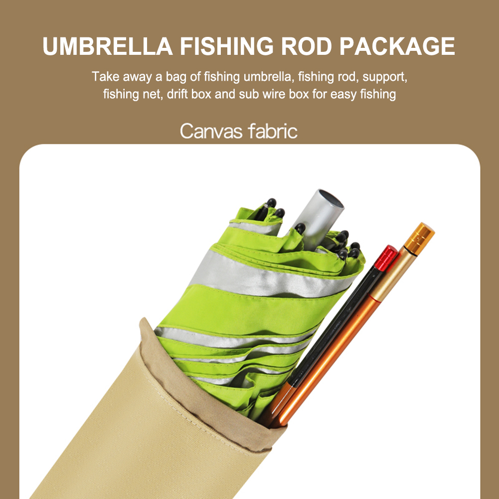 Katlanır balıkçı şemsiye çantası büyük kapasiteli balıkçılık mücadele depolama çantası portatif kalınlaştırma tuval aşınma fener için dirençli