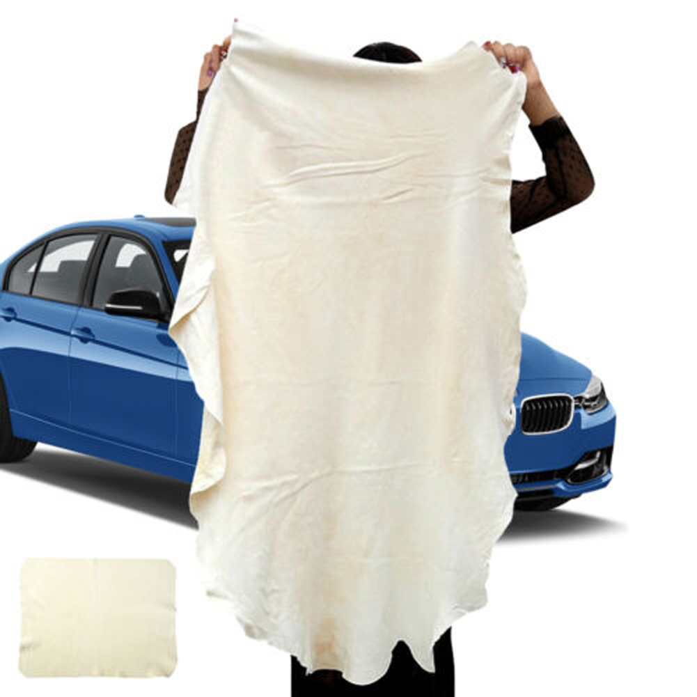 90X60CM Natural Chamois Free Shape Clean Genuine Leather Cloth Suede Ultra Absorbent Quick Dry Towels for Car Wash Accessories