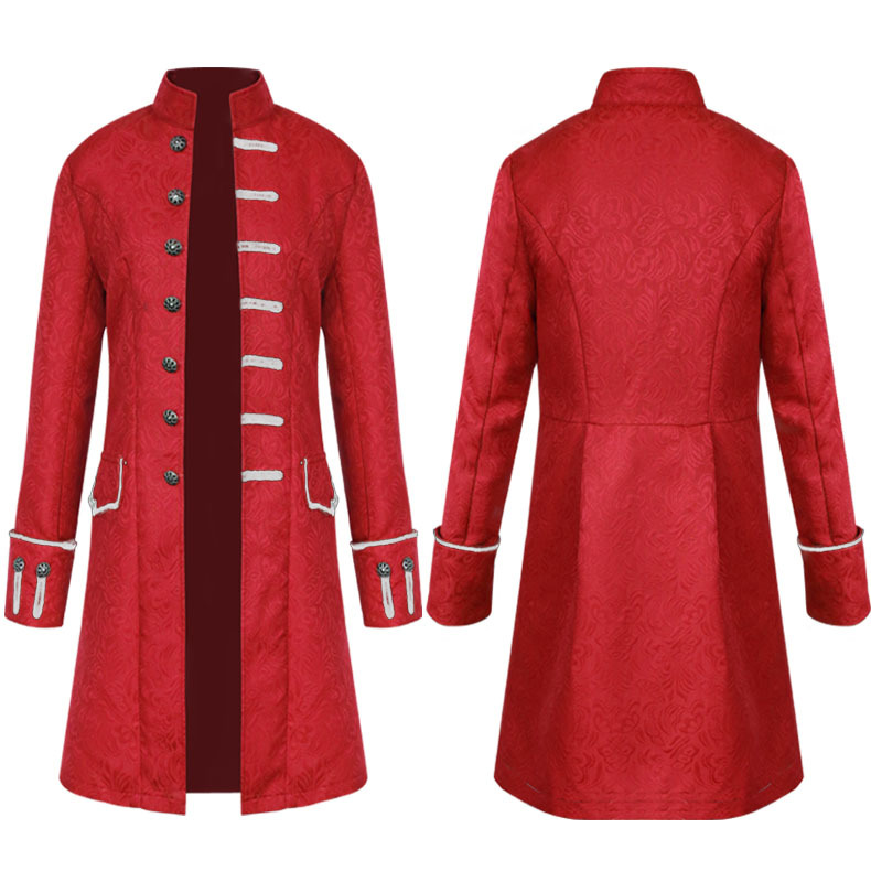 Veste de chair de couture vintage pour hommes longs steunpunk formal gothique victorien manteau uniforme uniforme fête de la fête de la Renaissance Halloween Costume