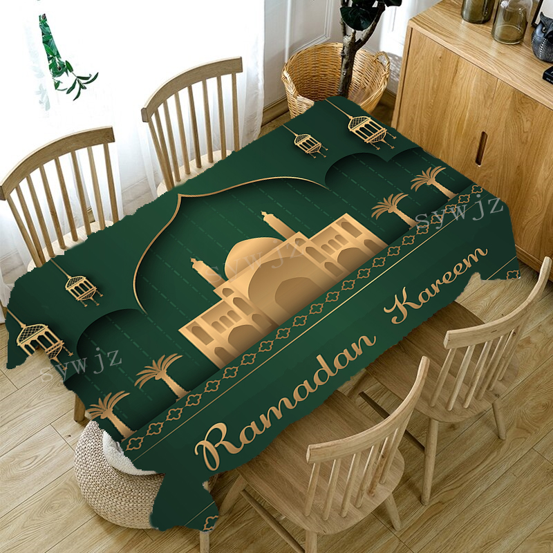 Restaurant Kitchen Rectangular Tablecloth Table Decorations Ramadan Festival Home Muslim Islamic Festival Party Decorations