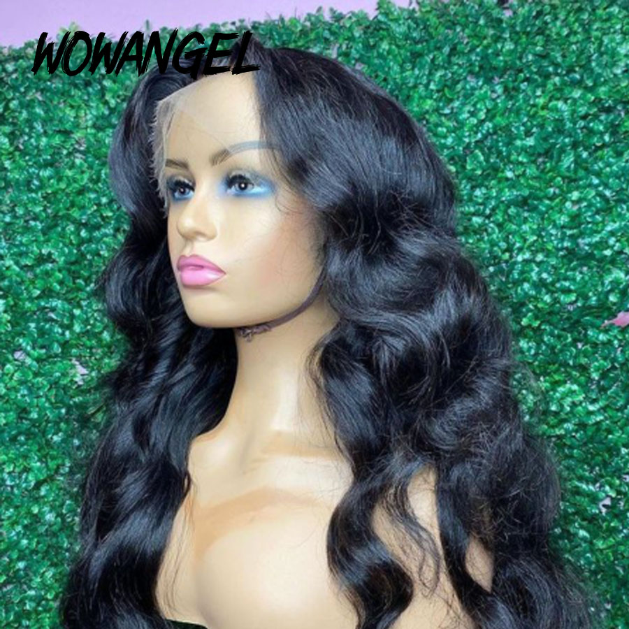 13x6 34inch HD Lace Bront Brity Human Hair Wigs Wave Wave Full Frontal Frontal Clucked Lace Closure Closture Brazilian Hair Melt Skins