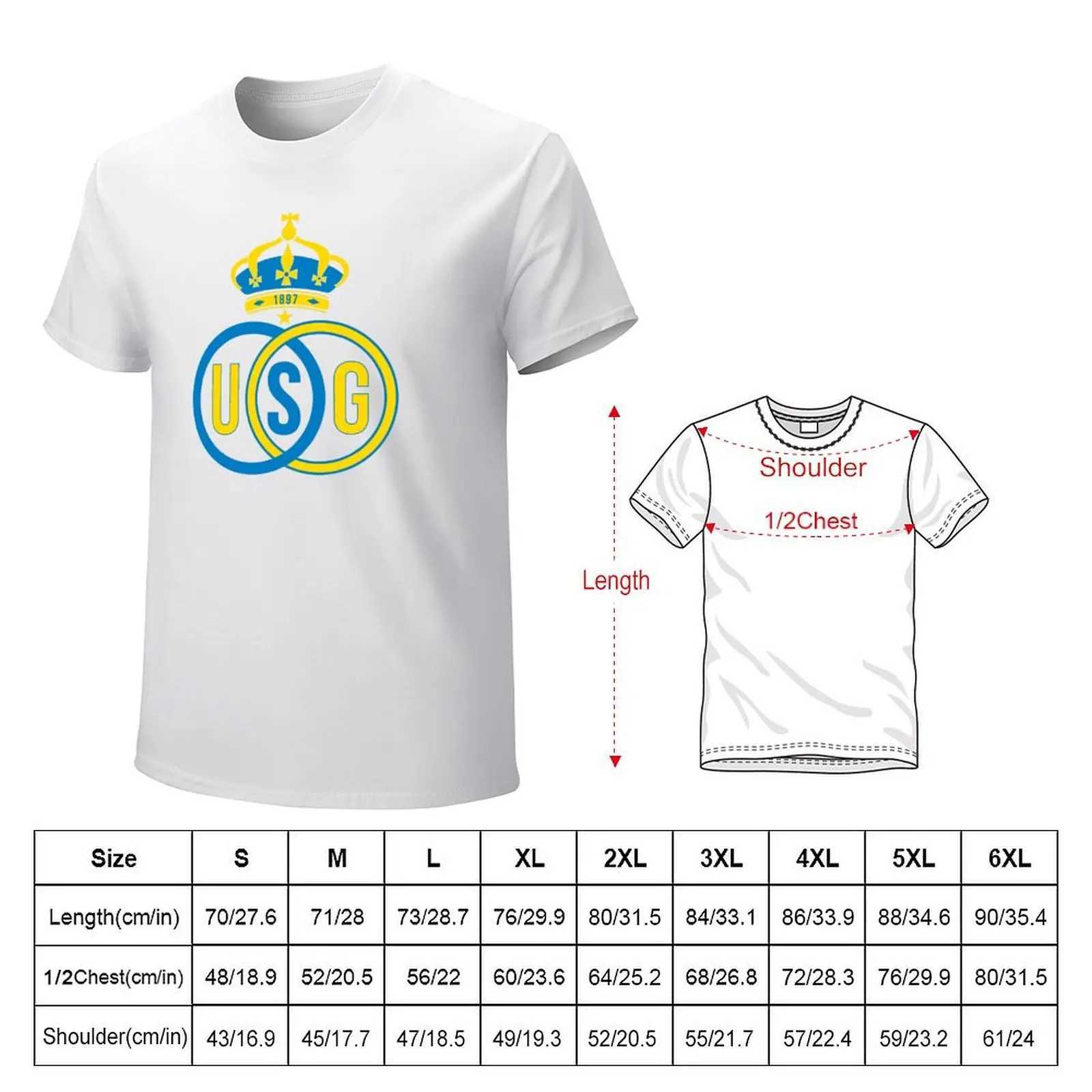Herrst-shirts Royal Union Saint Gilloise T-shirts White Vintage Mens T-shirt setl2403