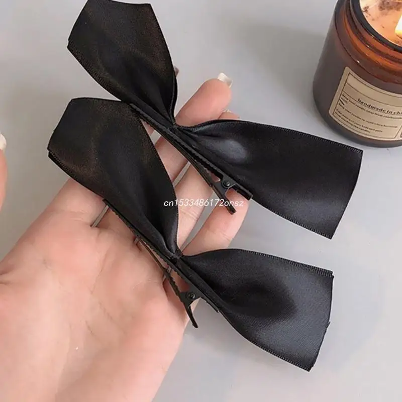 /Los Schwarz weiße Band Bögen Clips Vintage Bowknot -Seite Haarnadel süße Mädchen Barrettes Kopfschmuck Haarzubehör für Frauen