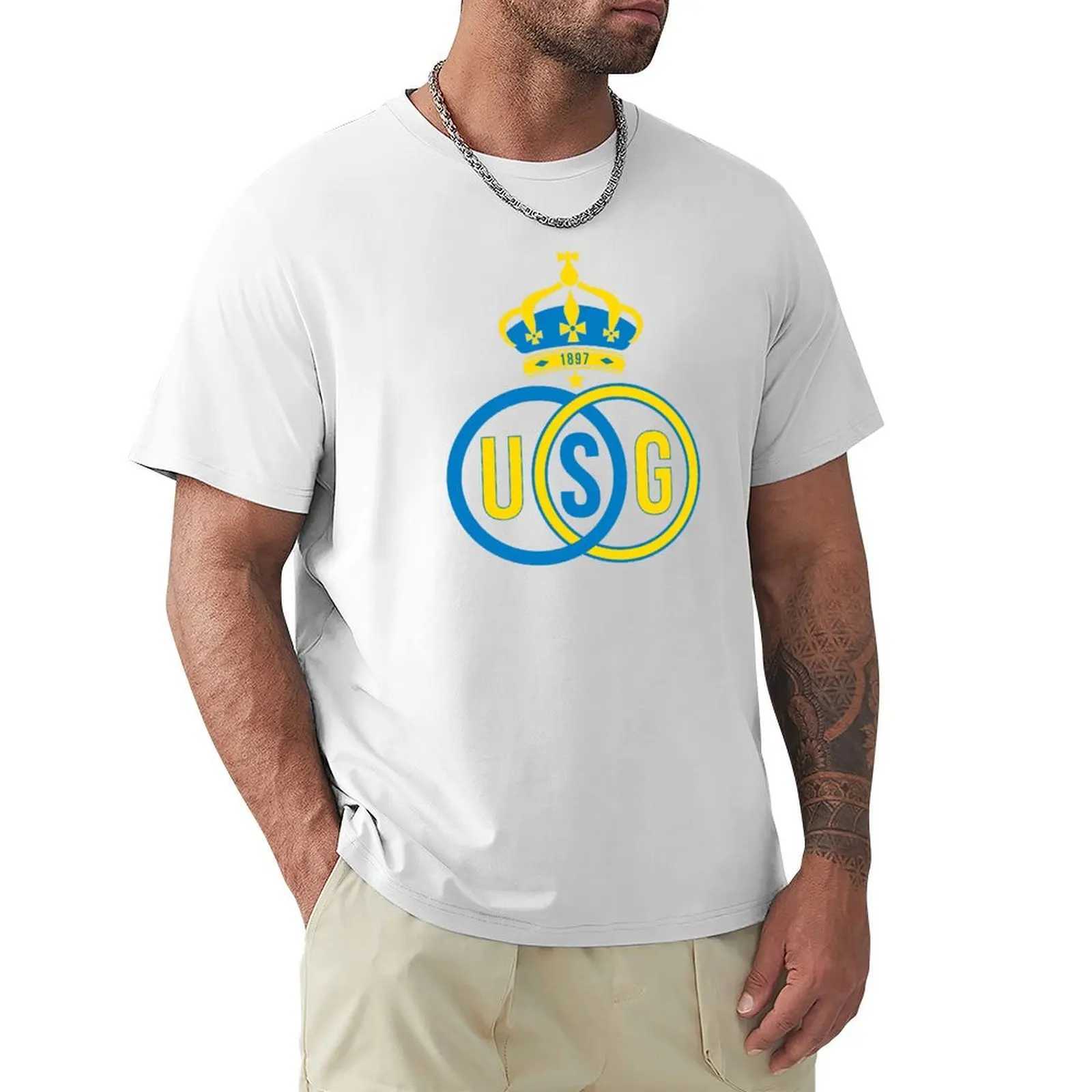 Herrst-shirts Royal Union Saint Gilloise T-shirts White Vintage Mens T-shirt setl2403