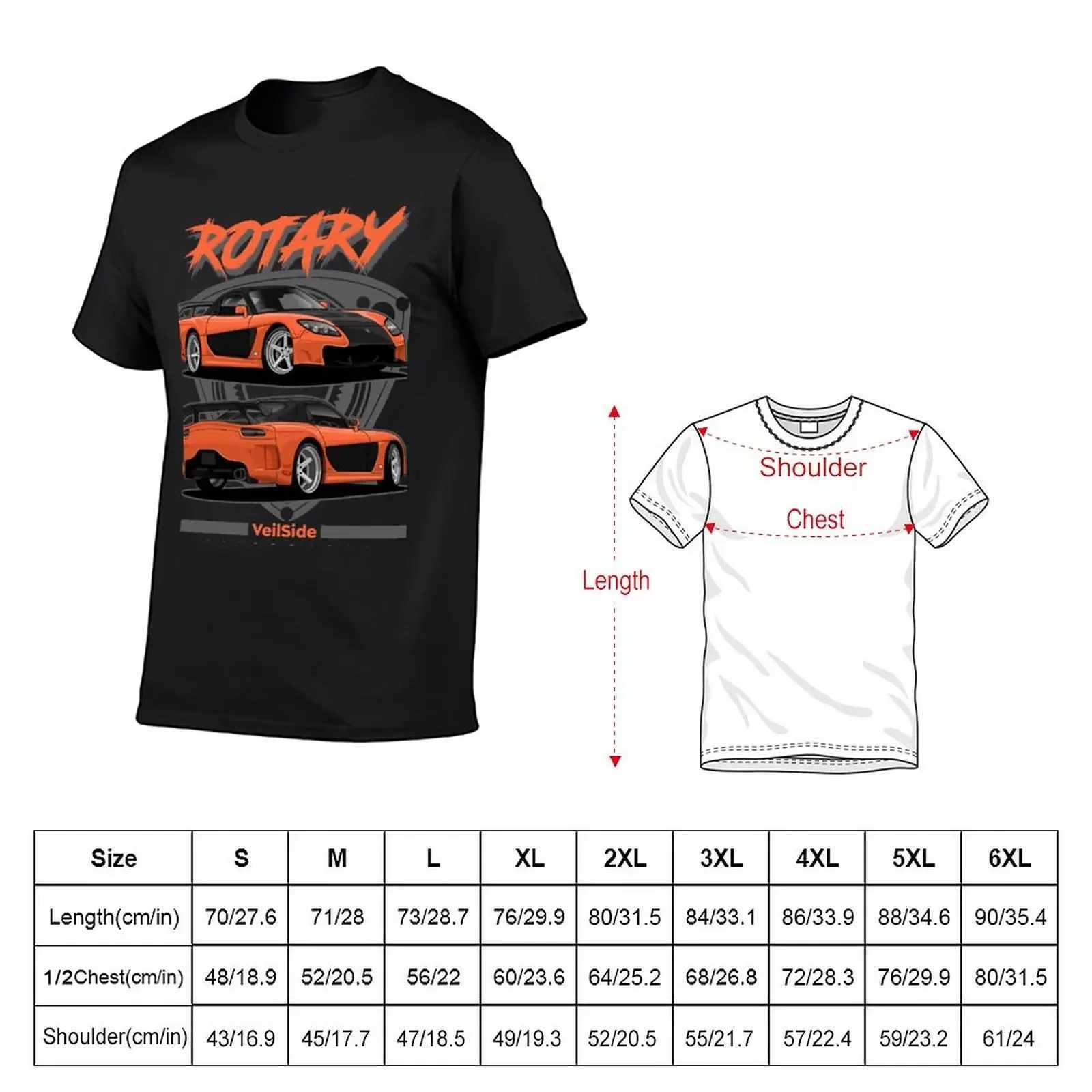 Herrt-shirts RX-7 Veilside roterande T-shirt Animal Print Boys Funnys Mens Solid Color T-Shirtl2405