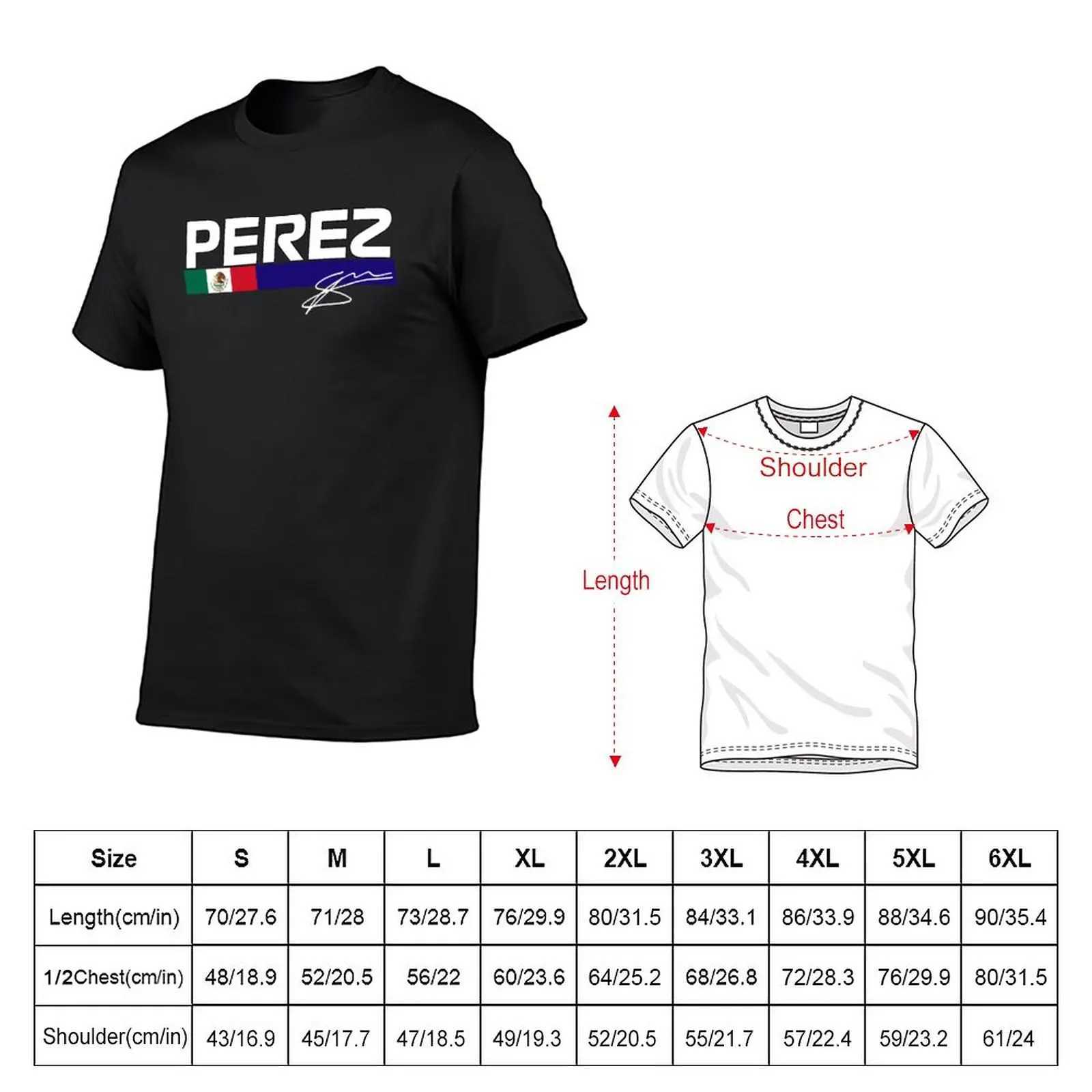 T-shirts voor heren Nieuwe Sergio Perez Mexico Summer T-shirt Heren Vintage T-shirtl2405