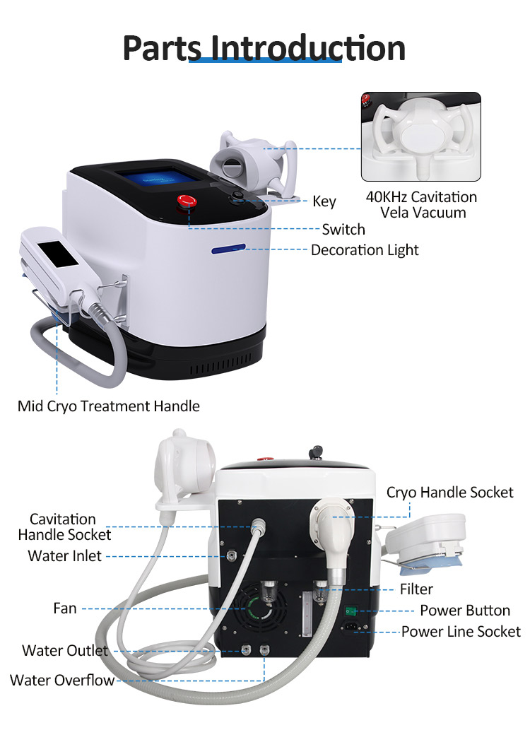 진공 체적 지방 제거 cryo 동결 슬리밍 머신 RF 신체 형성 얼굴 안티 주름 cryolipolyse 지방 감소 체중 감량 살롱 사용