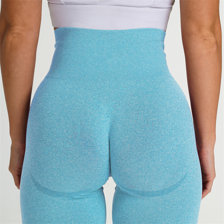 Pantalones de yoga sin hilos incómodos de elevación de la cadera pantalones cortos apretados de gimnasio