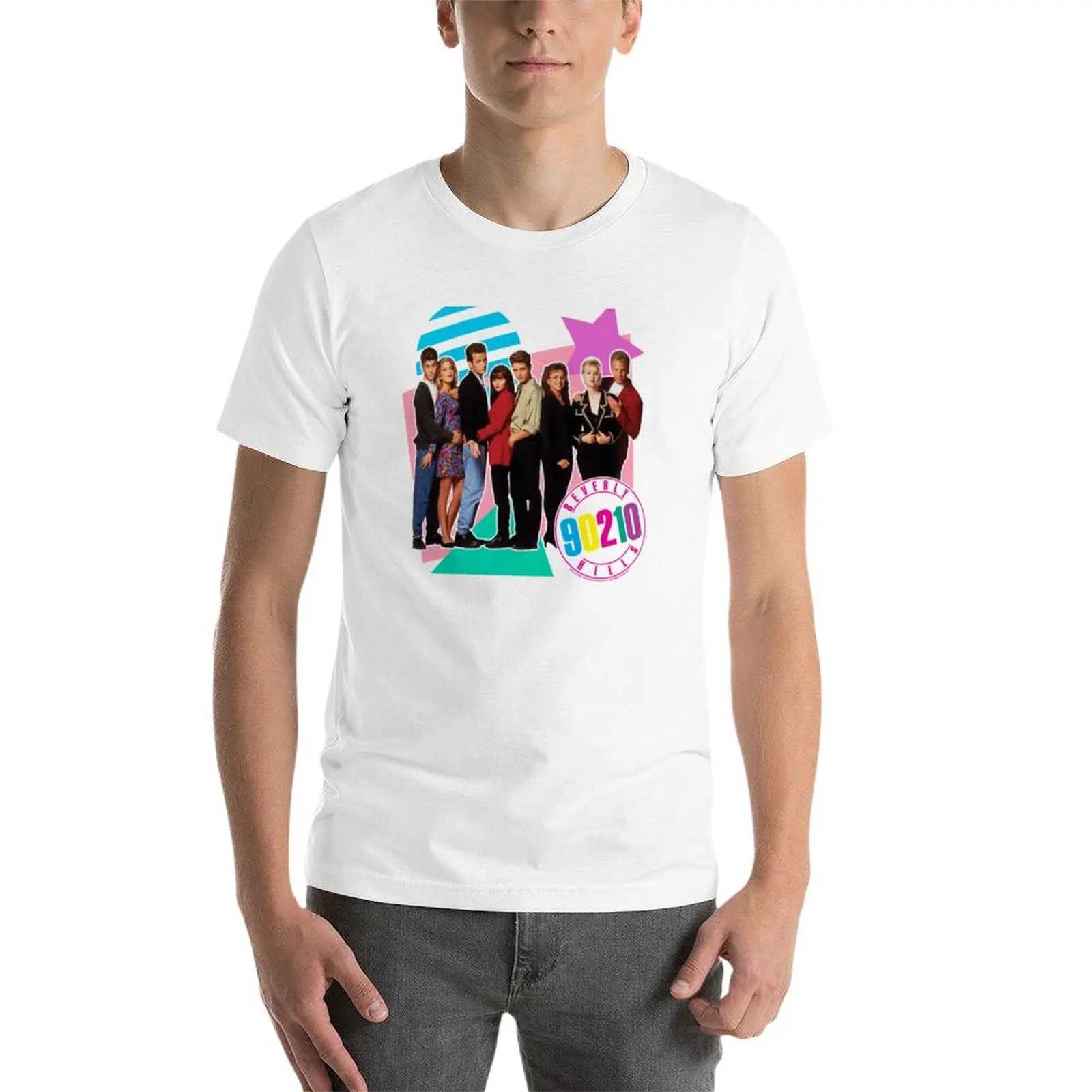 Męskie koszulki Nowe Beverly Hills 90210 Retro 90S Group Shot T-shirt koszulka Koszulka sportowa sportowa koszulka Czarna T-shirt Mens Kolor T-shirtl2405