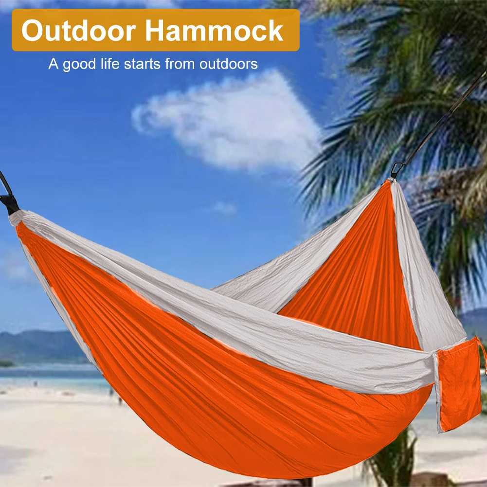 Hamacs High Strength Fabric Parachute Hamac Portable Camping extérieur lit Swing Lit avec matériaux en nylon Single Two Parachute tissu CAM