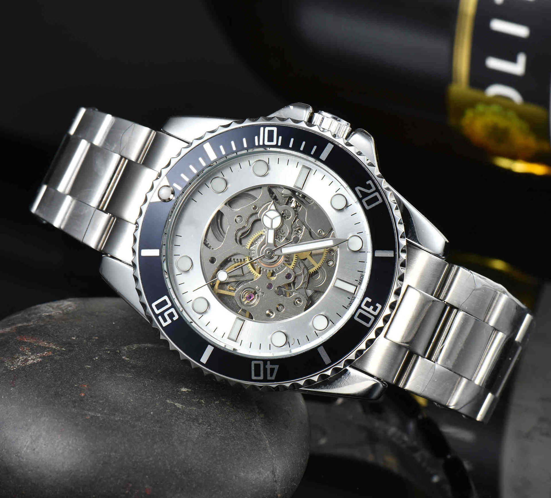 Watch watches AAA 2024 Mens Hollow Mechanical Business Watch