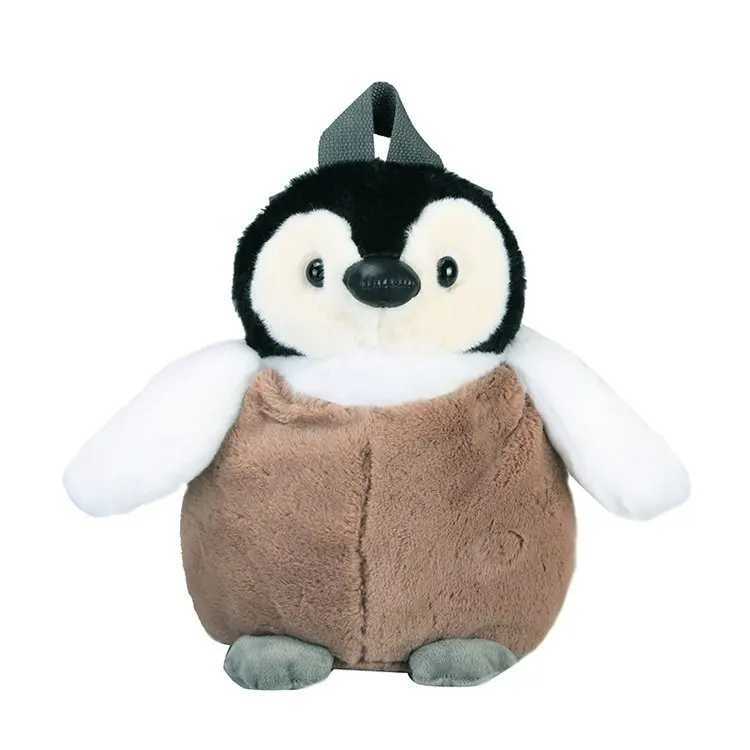 Sacs à dos en peluche mignon pingouin en peluche fille sac à dos khaki pingouin en peluche sac d'anniversaire meilleure fille douce petite sac2405