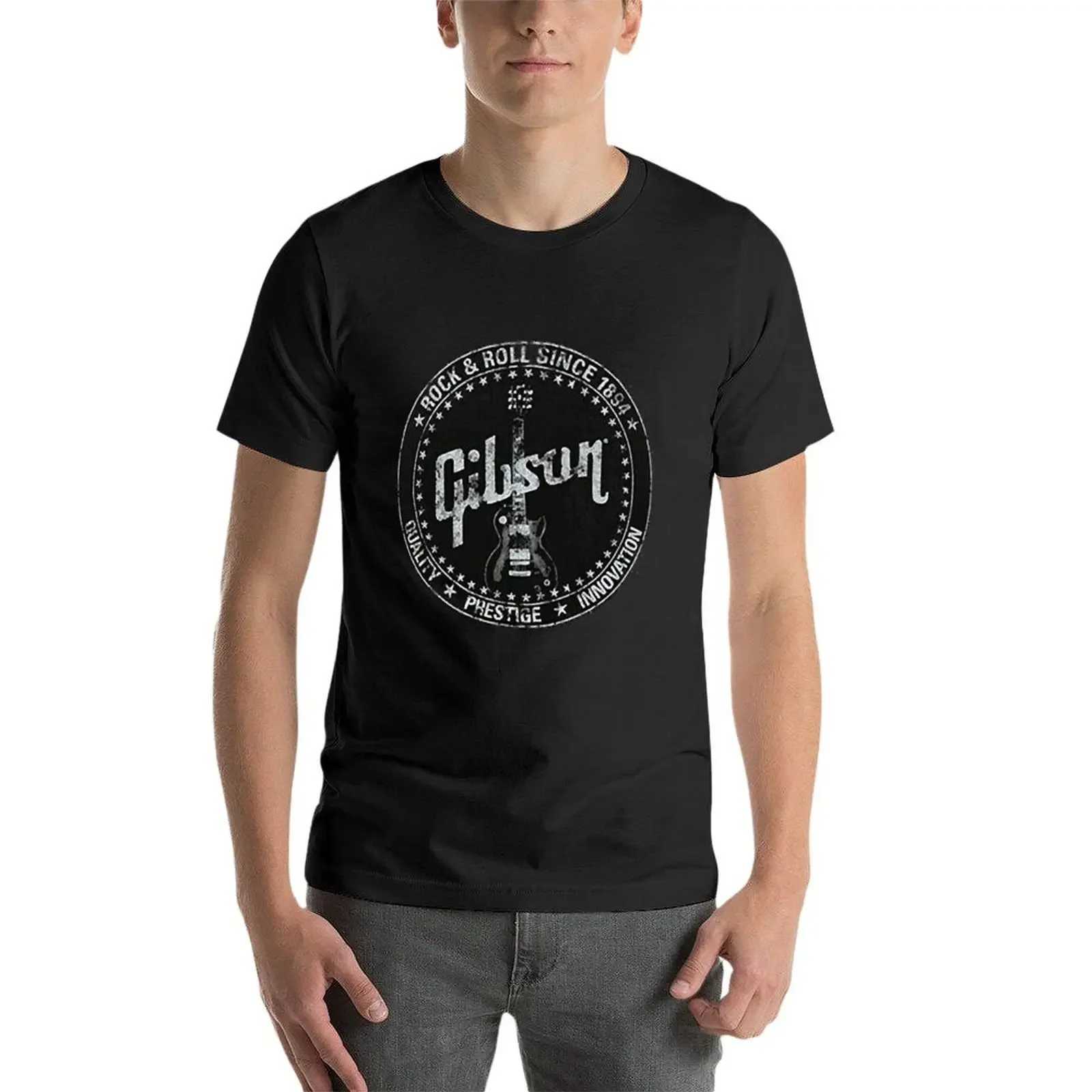 T-shirts masculins T-shirt en détresse Gibson Vêtements esthétiques personnalisés T-shirtl2405