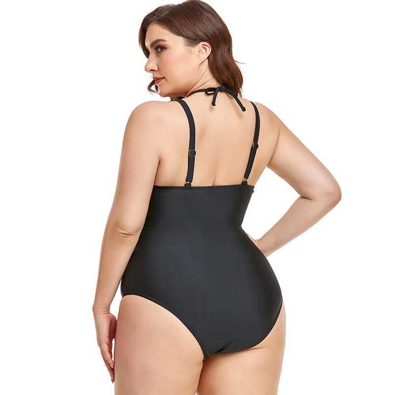 Costumi da bagno femminile solido da bagno più dimensioni da bagno donna monopezzo spingere il costume da bagno in pizzo appeso in pizzo su abbigliamento da spiaggia anello sexy abito da bagno femmina 4xl